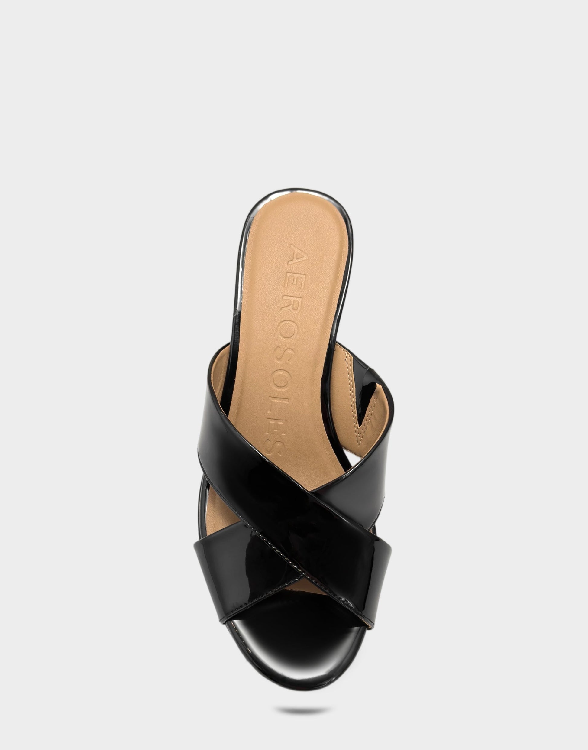 Aerosoles Wedge Sandal in Black Patent