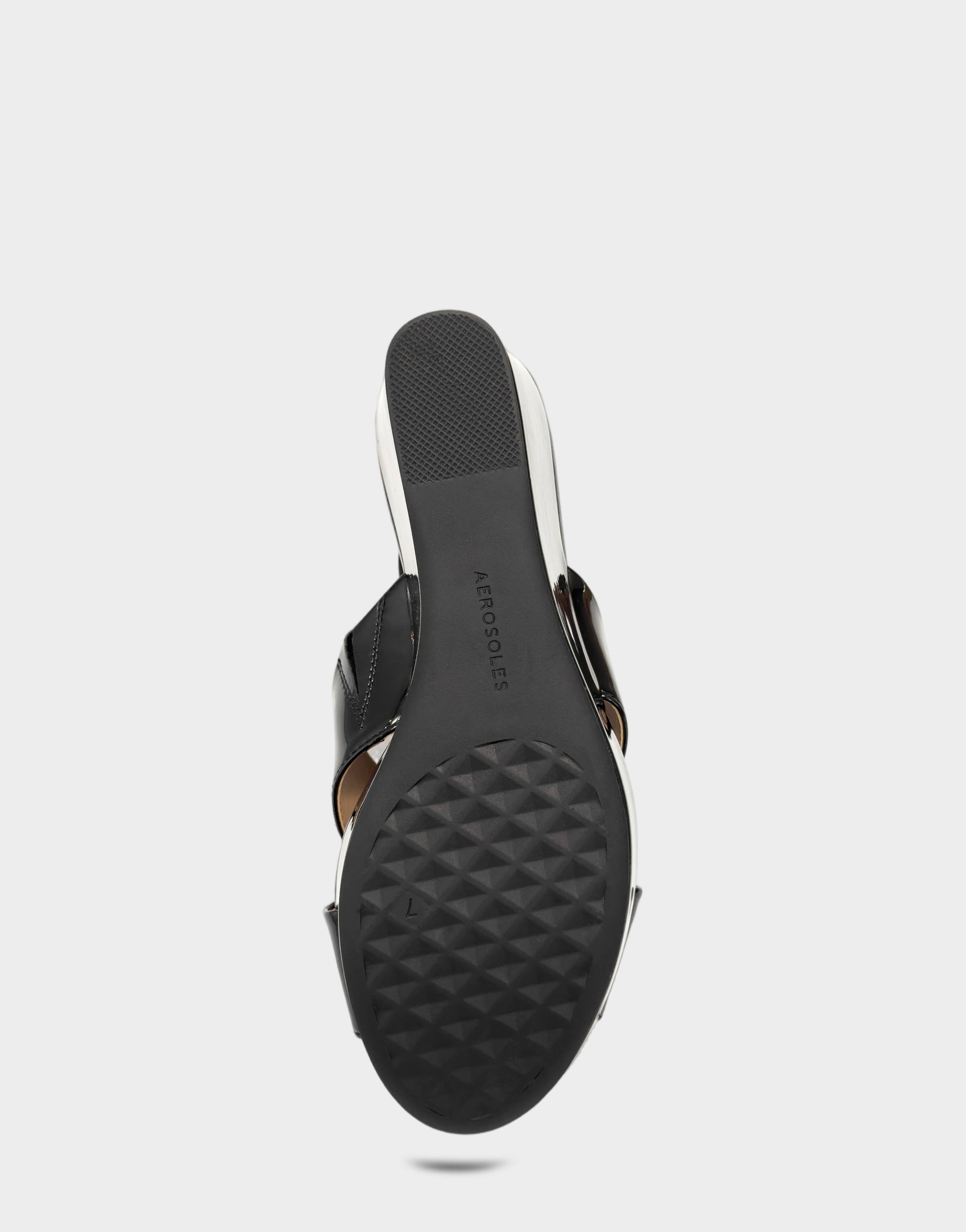 Aerosoles Wedge Sandal in Black Patent