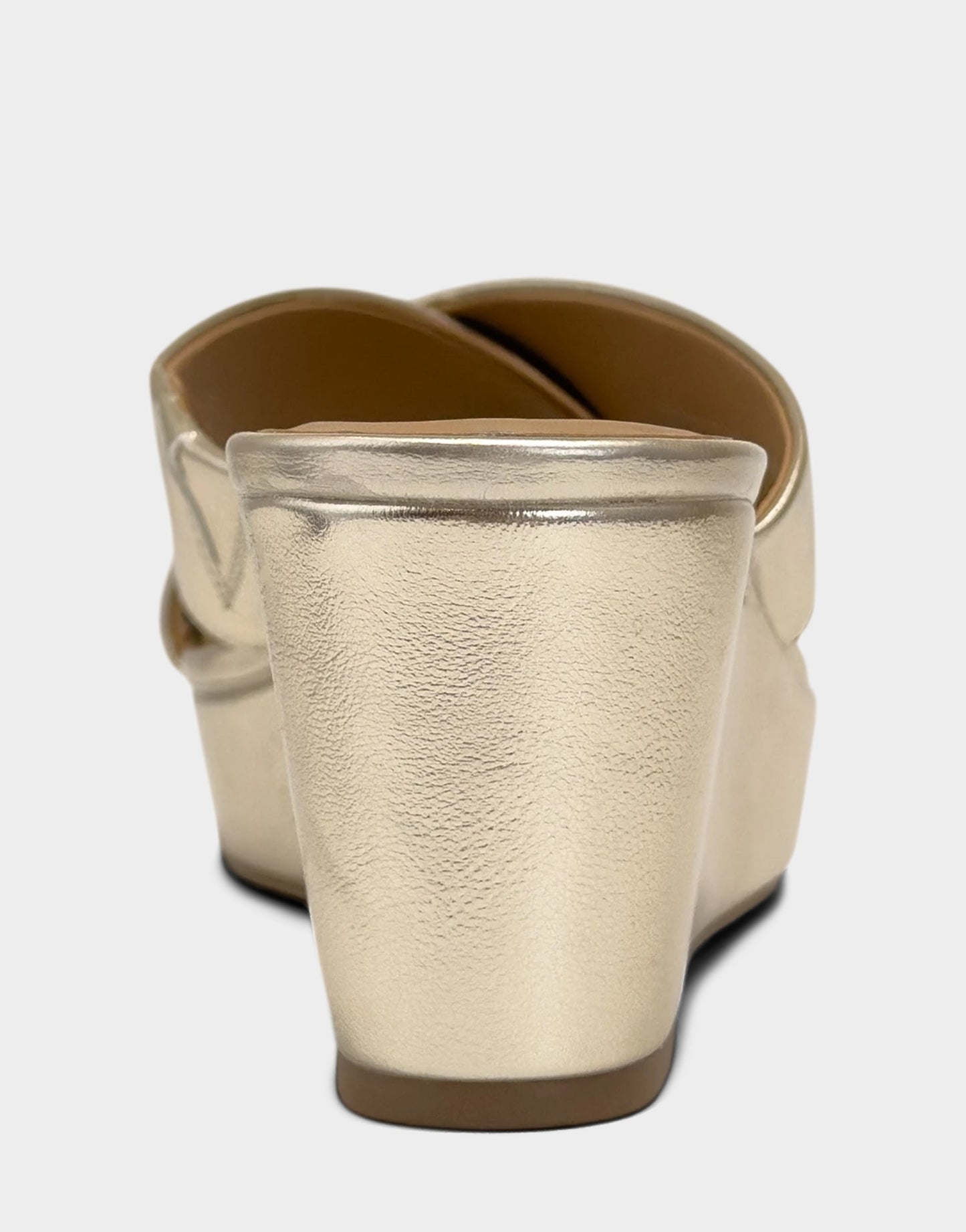Aerosoles Wedge Sandal in Soft Gold Metallic