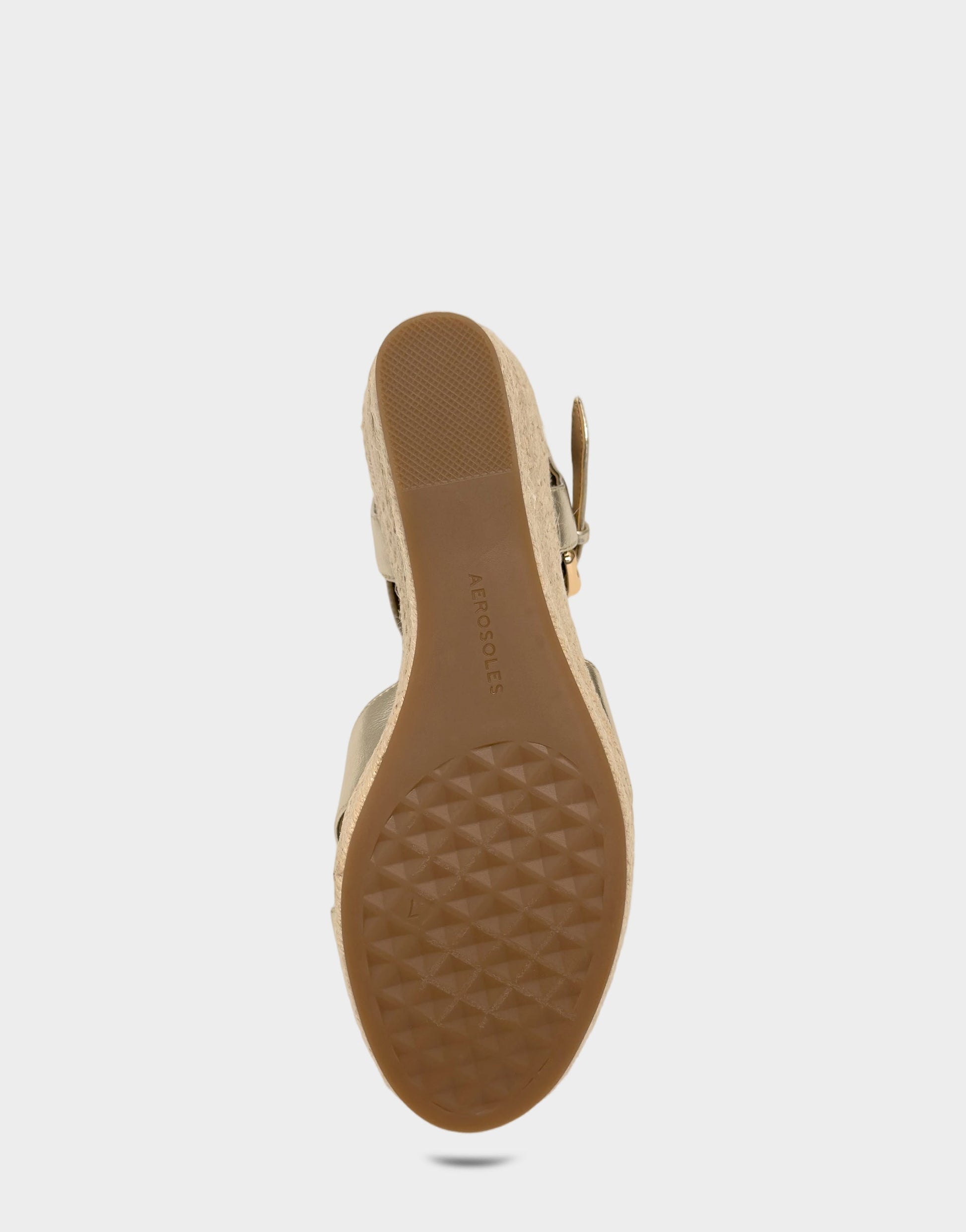 Aerosoles Wedge Sandal in Soft Gold Metallic