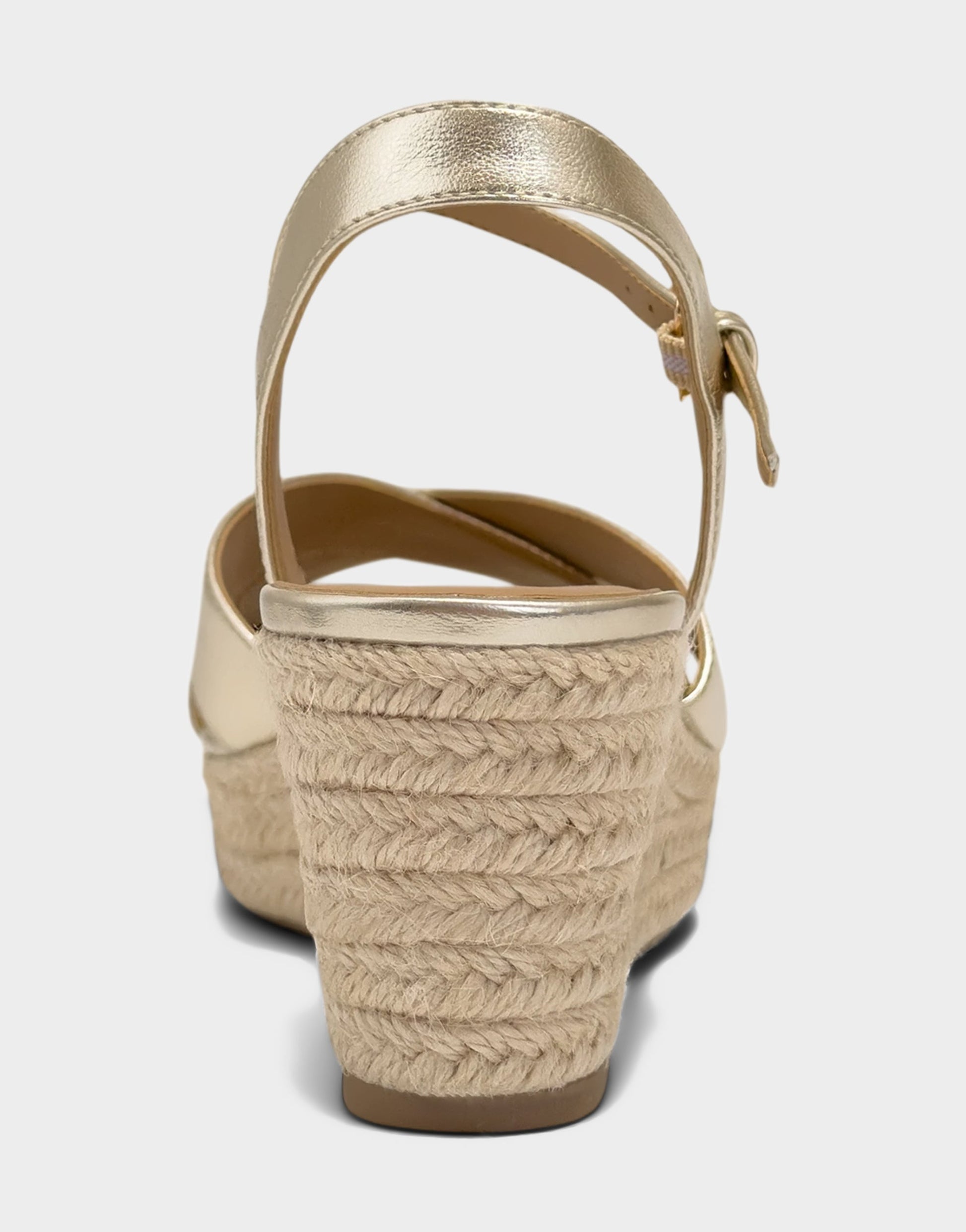 Aerosoles Wedge Sandal in Soft Gold Metallic