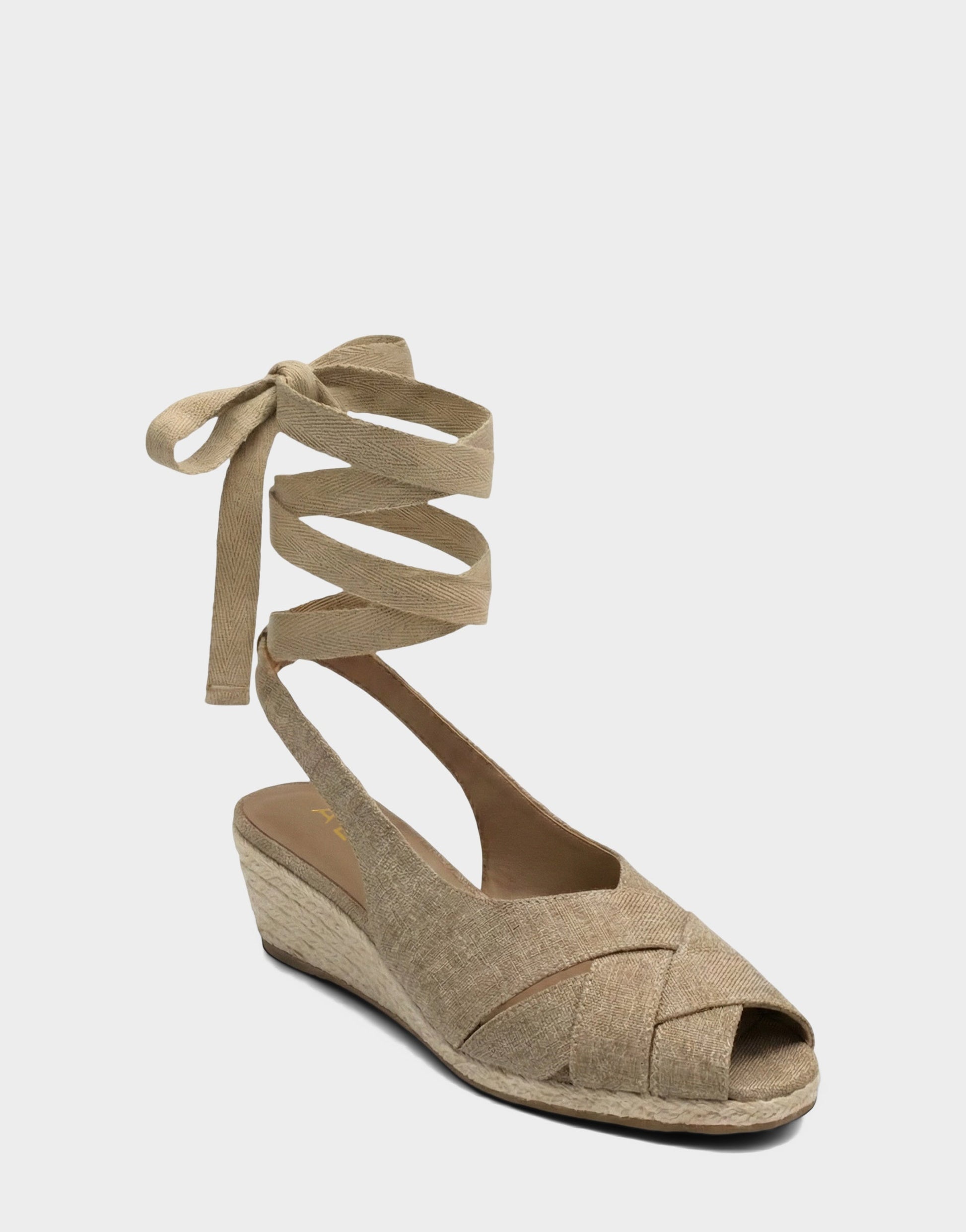 Aerosoles Lace Up Espadrille Wedge in Dark Linen