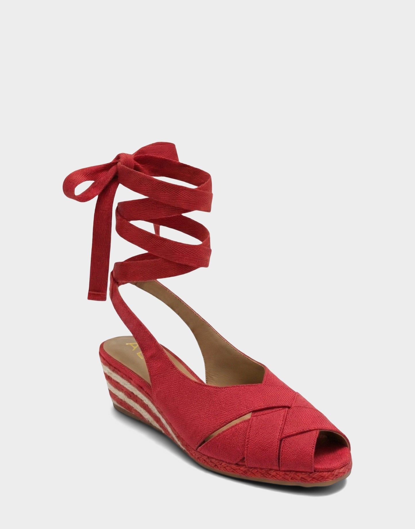 Aerosoles Lace Up Espadrille Wedge in Red