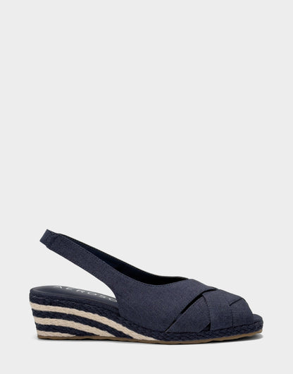Aerosoles Lace Up Espadrille Wedge in Blue