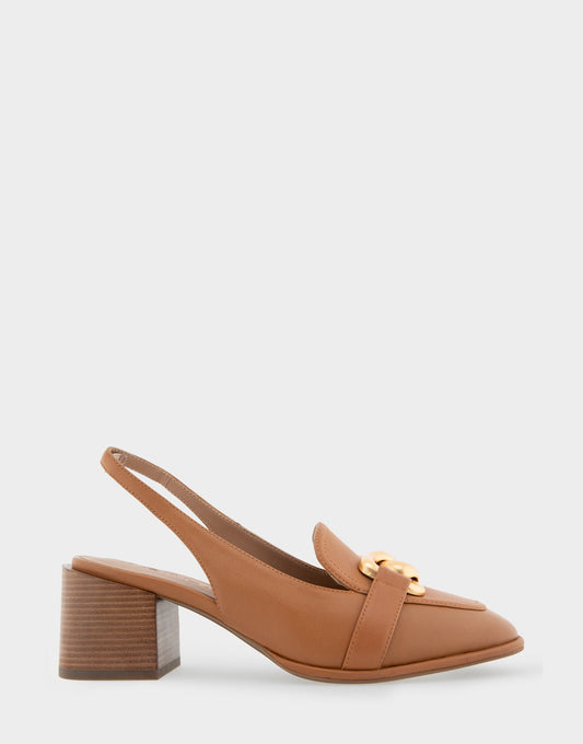 Aerosoles Ornamented Block Heel Slingback in Tan
