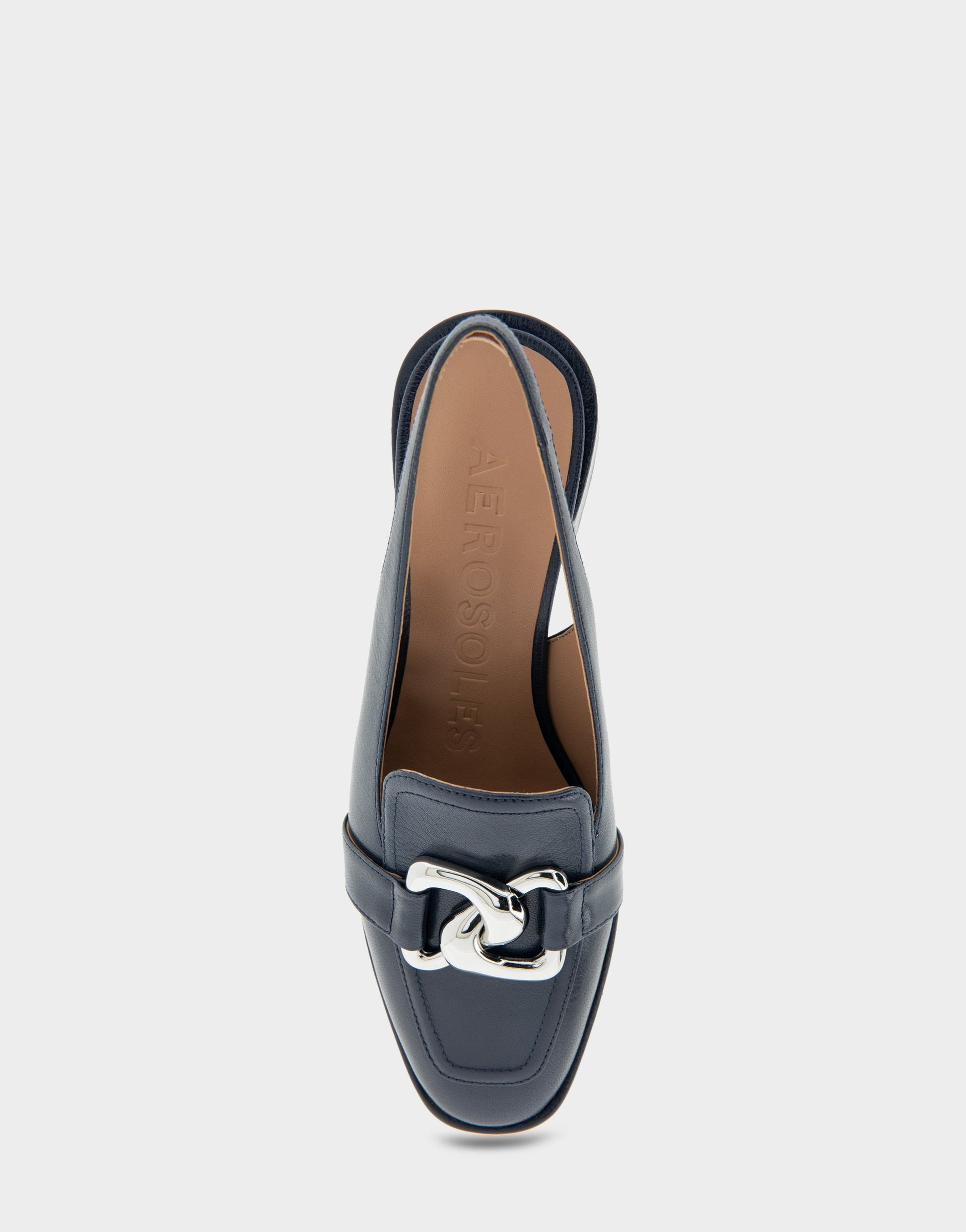 Aerosoles Ornamented Block Heel Slingback in Navy