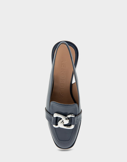 Aerosoles Ornamented Block Heel Slingback in Navy