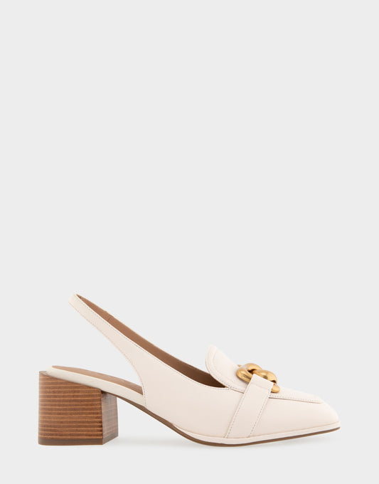 Aerosoles Ornamented Block Heel Slingback in Eggnog