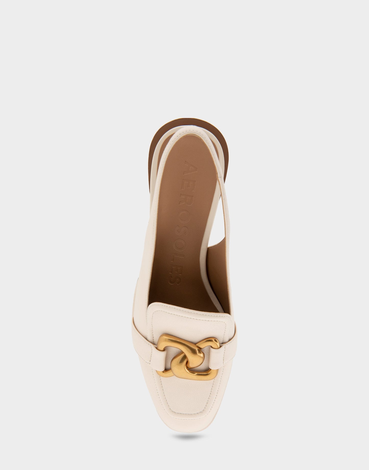 Aerosoles Ornamented Block Heel Slingback in Eggnog
