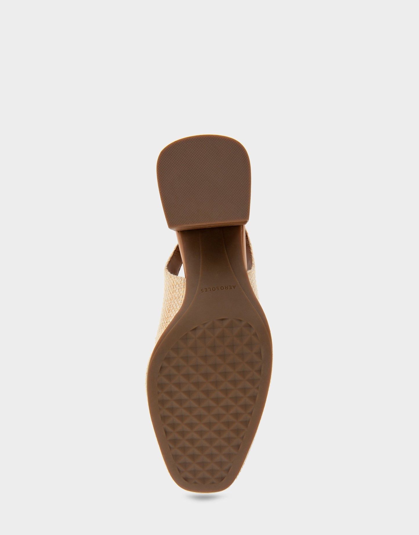 Aerosoles Ornamented Block Heel Slingback in Natural Raffia
