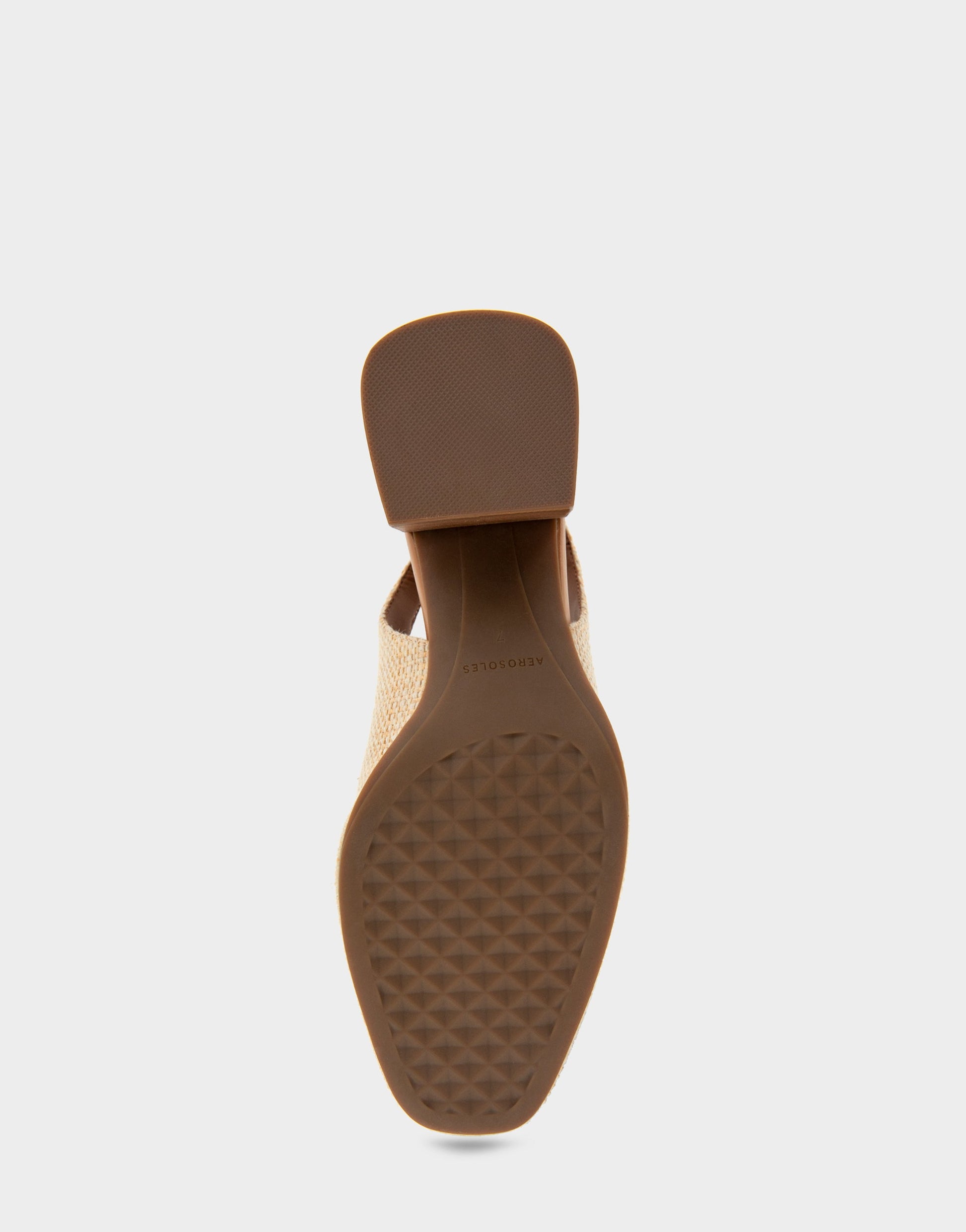 Aerosoles Ornamented Block Heel Slingback in Natural Raffia