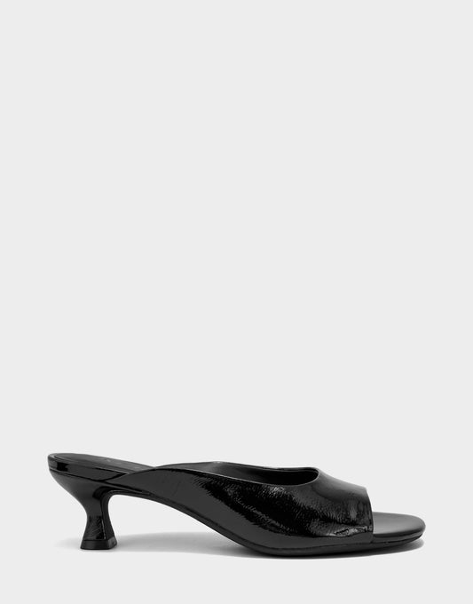 Aerosoles Heeled Sandal in Black Crinkle Patent