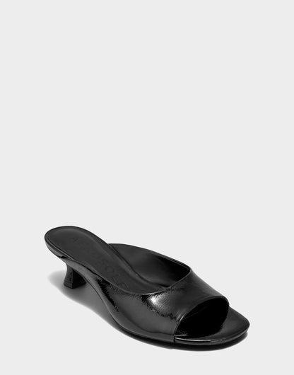 Aerosoles Heeled Sandal in Black Crinkle Patent