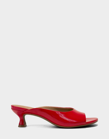 Aerosoles Heeled Sandal in Red Crinkle Patent