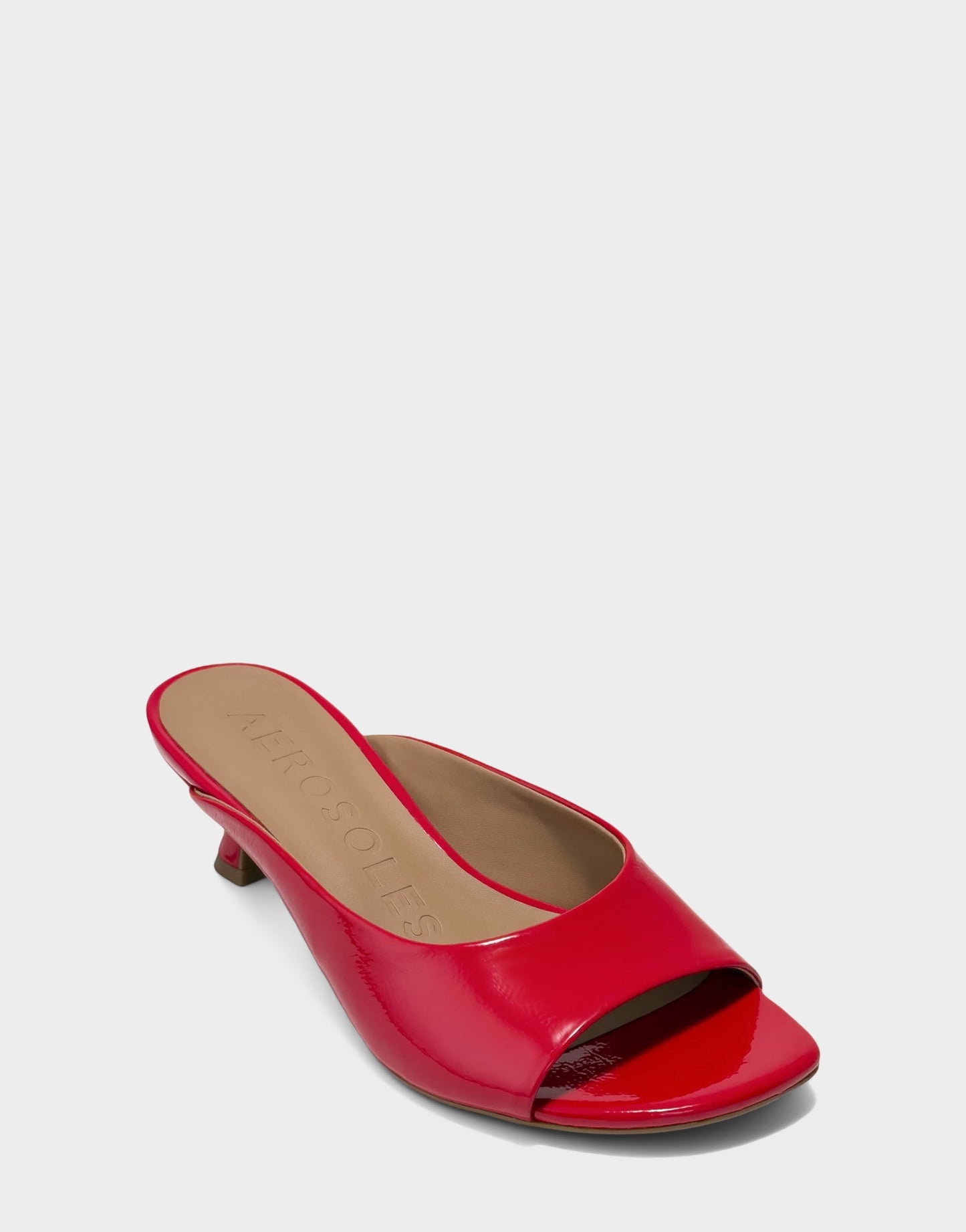 Aerosoles Heeled Sandal in Red Crinkle Patent