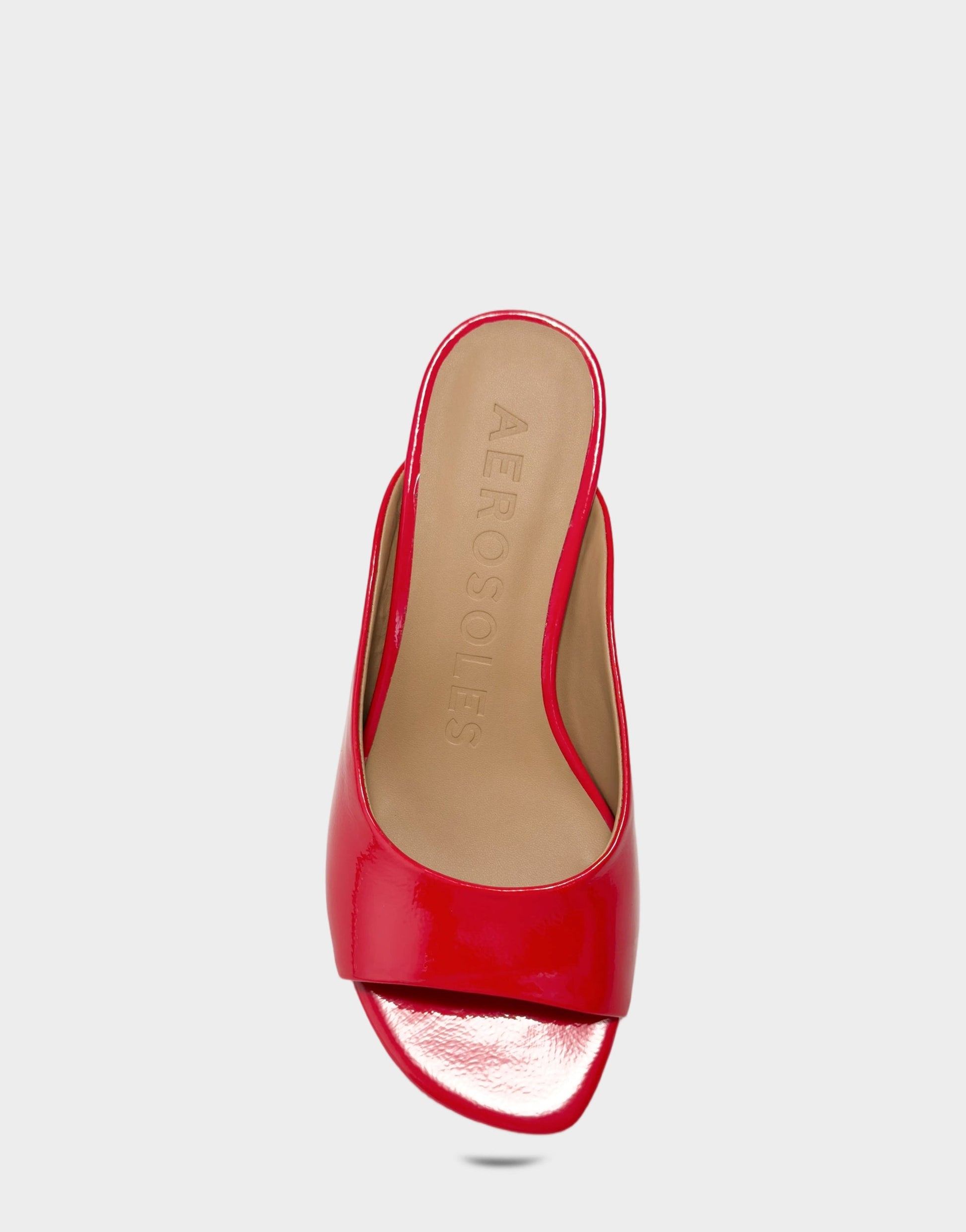 Aerosoles Heeled Sandal in Red Crinkle Patent