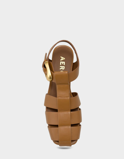 Aerosoles Platform Sandal in Tan