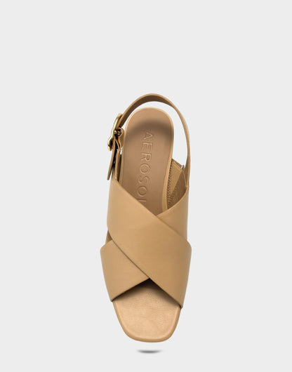Aerosoles Platform Sandal in Natural
