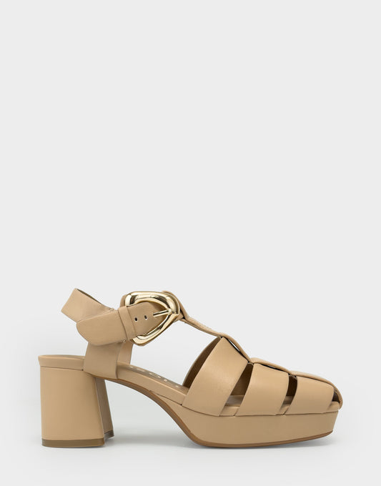 Aerosoles Platform Sandal in Beige Bisque