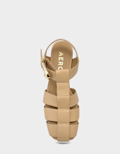 Aerosoles Platform Sandal in Beige Bisque