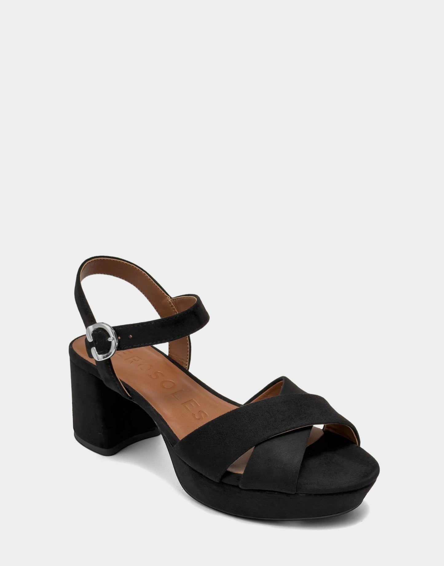 Aerosoles Crisscross Platform Sandal in Black