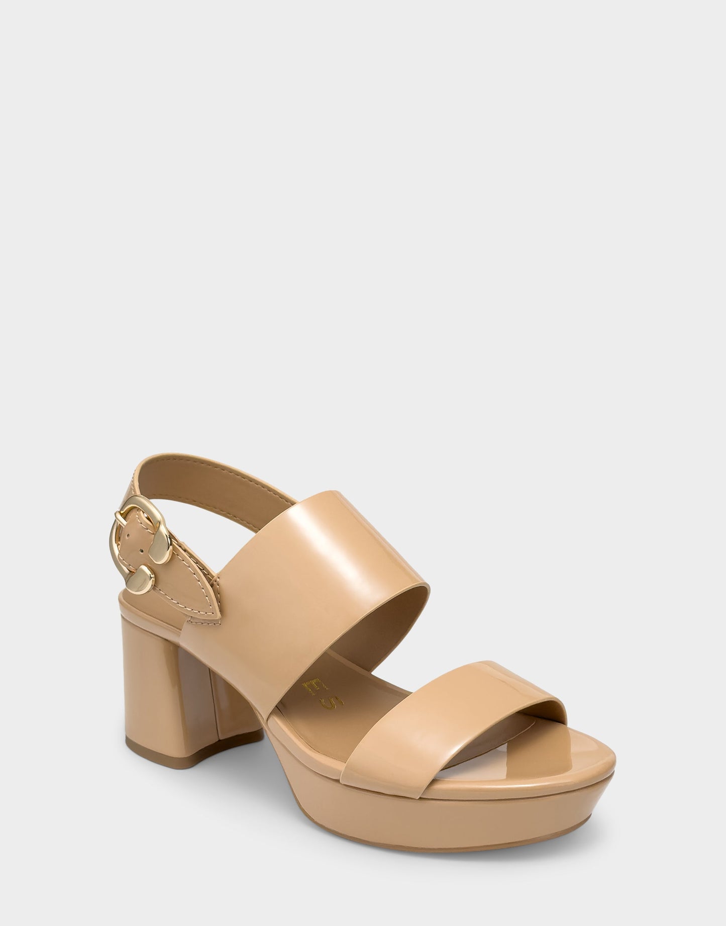 Aerosoles Platform Sandal in Beige Patent