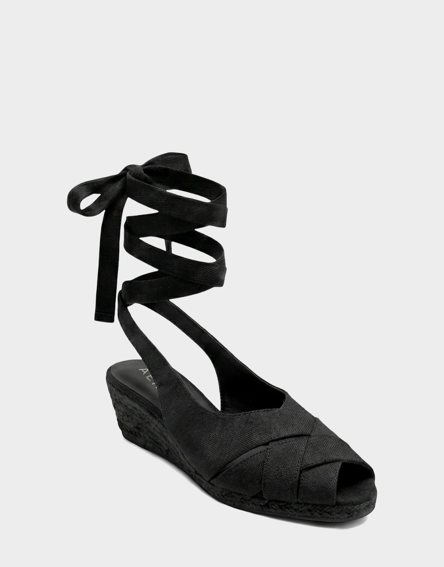 Aerosoles Lace Up Espadrille Wedge in Black