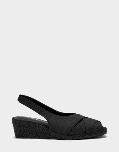 Aerosoles Lace Up Espadrille Wedge in Black