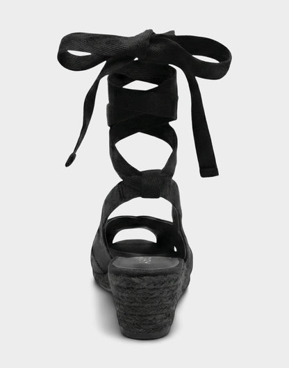 Aerosoles Lace Up Espadrille Wedge in Black