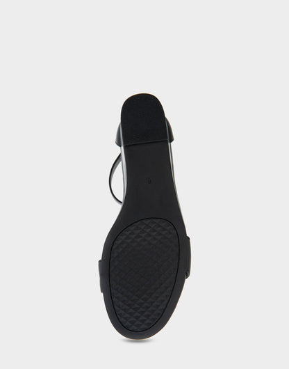 Aerosoles Ankle Strap Mid Wedge Sandal in Black