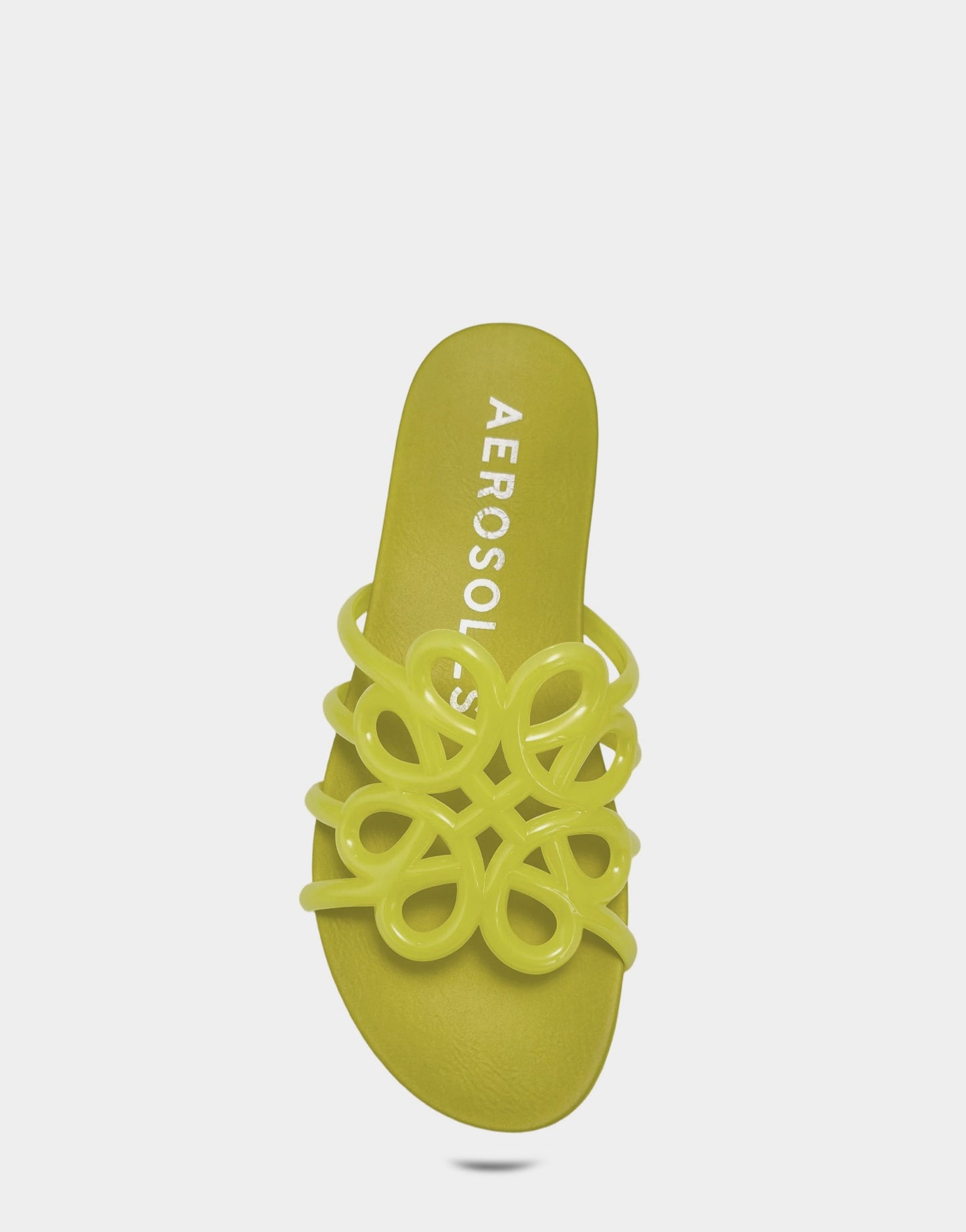 Aerosoles Flat Sandal in Green Transluscent Rubber