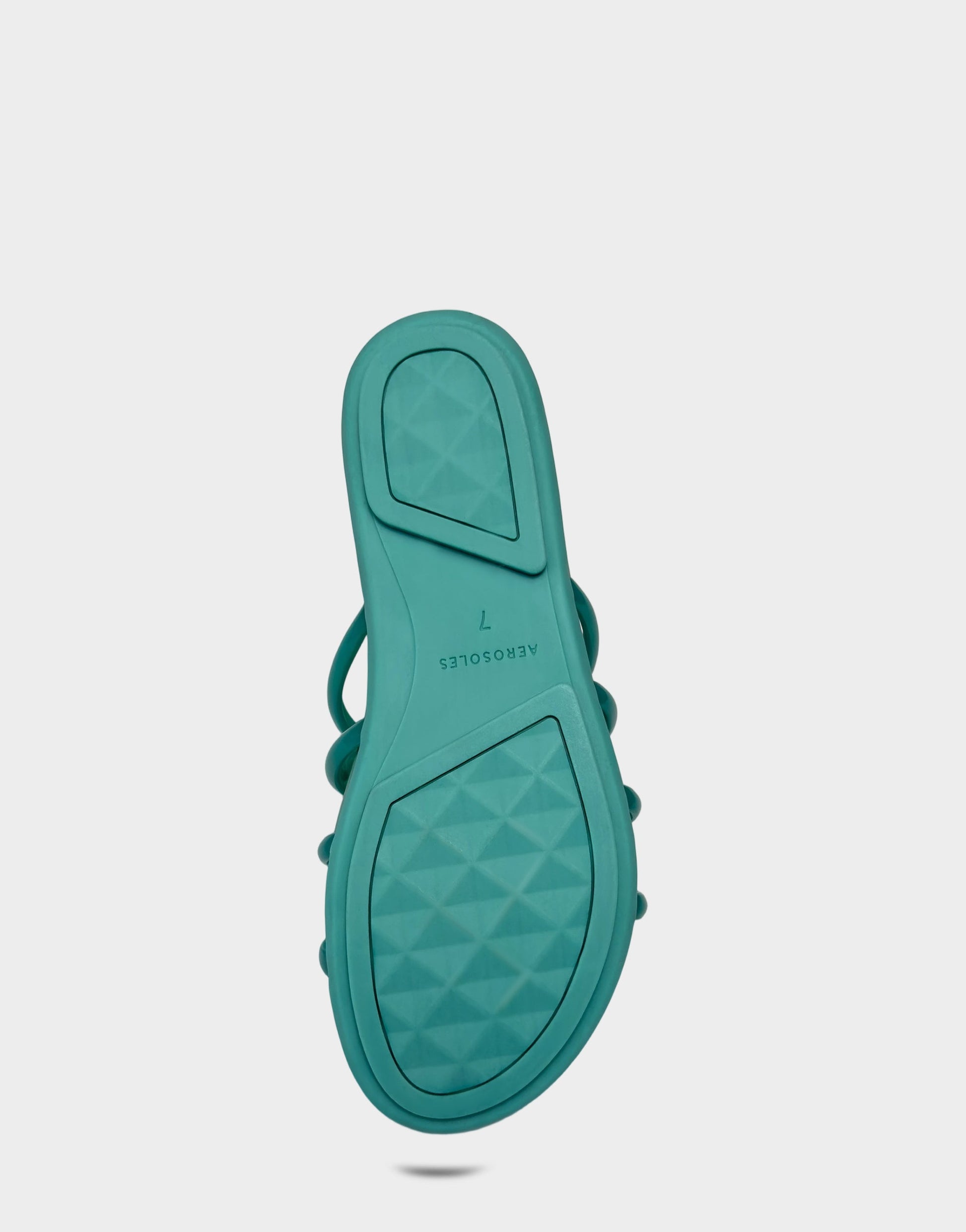 Aerosoles Flat Sandal in Green Transluscent Rubber