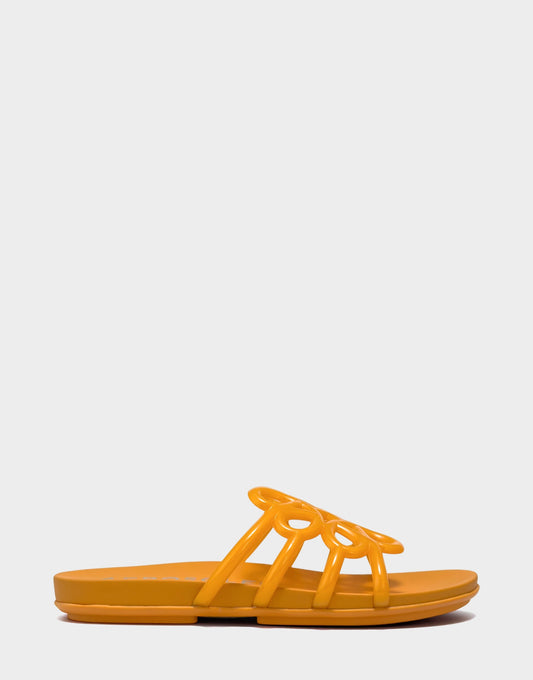 Aerosoles Flat Sandal in Orange Transluscent Rubber
