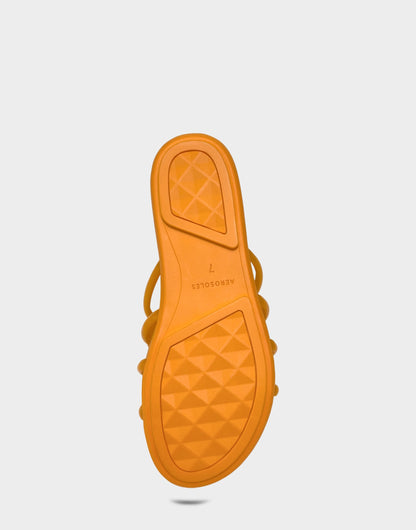Aerosoles Flat Sandal in Orange Transluscent Rubber
