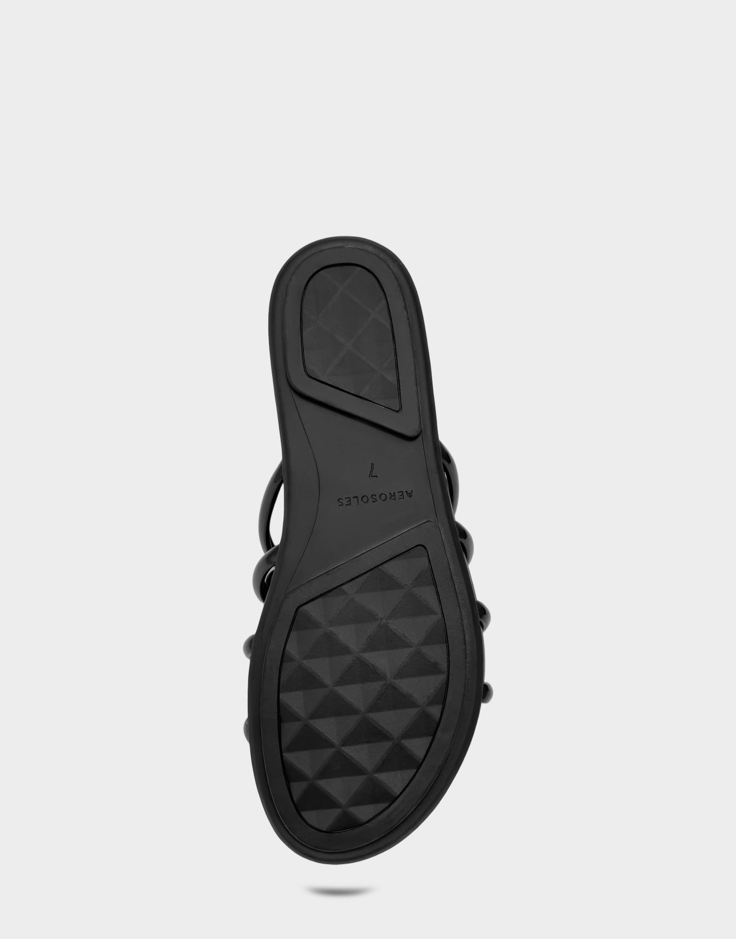 Aerosoles Flat Sandal in Black Transluscent Rubber