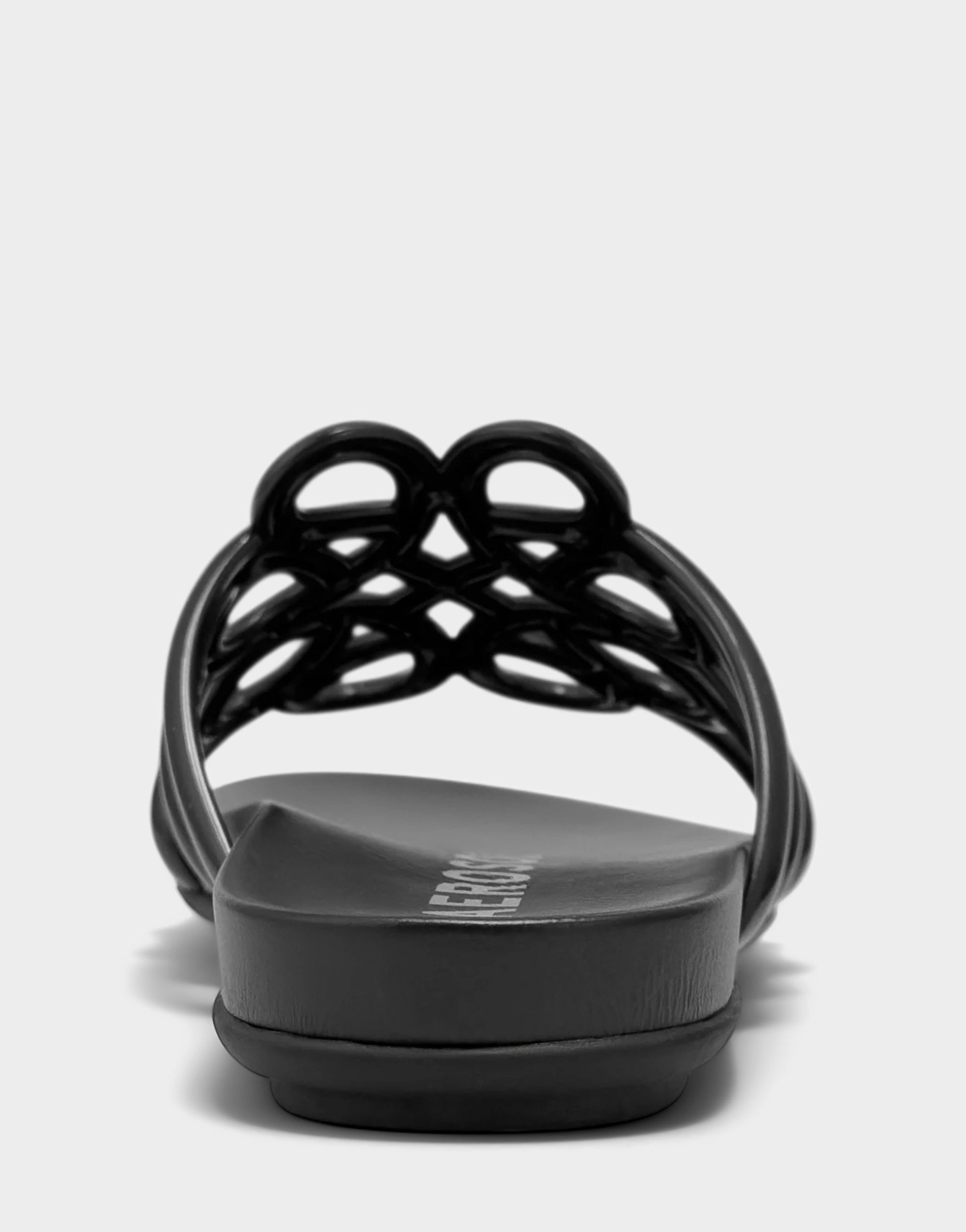 Aerosoles Flat Sandal in Black Transluscent Rubber