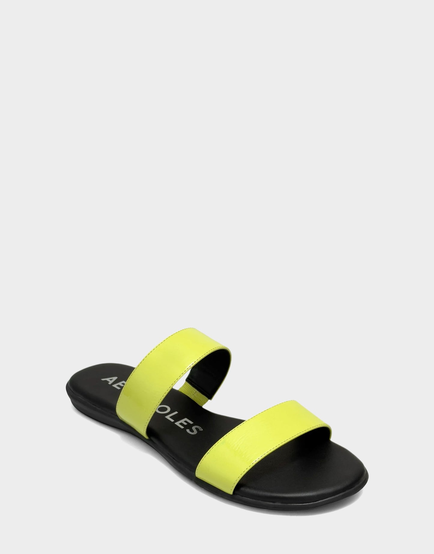 Aerosoles Flat Sandal in Green Crinkle Patent