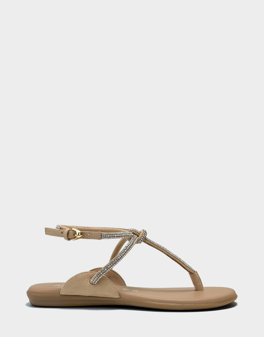 Aerosoles Flat Sandal in Beige