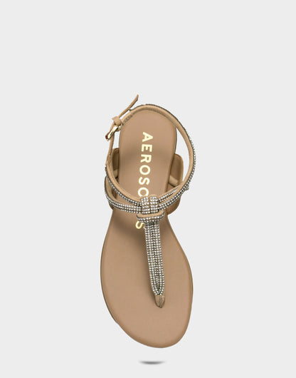 Aerosoles Flat Sandal in Beige