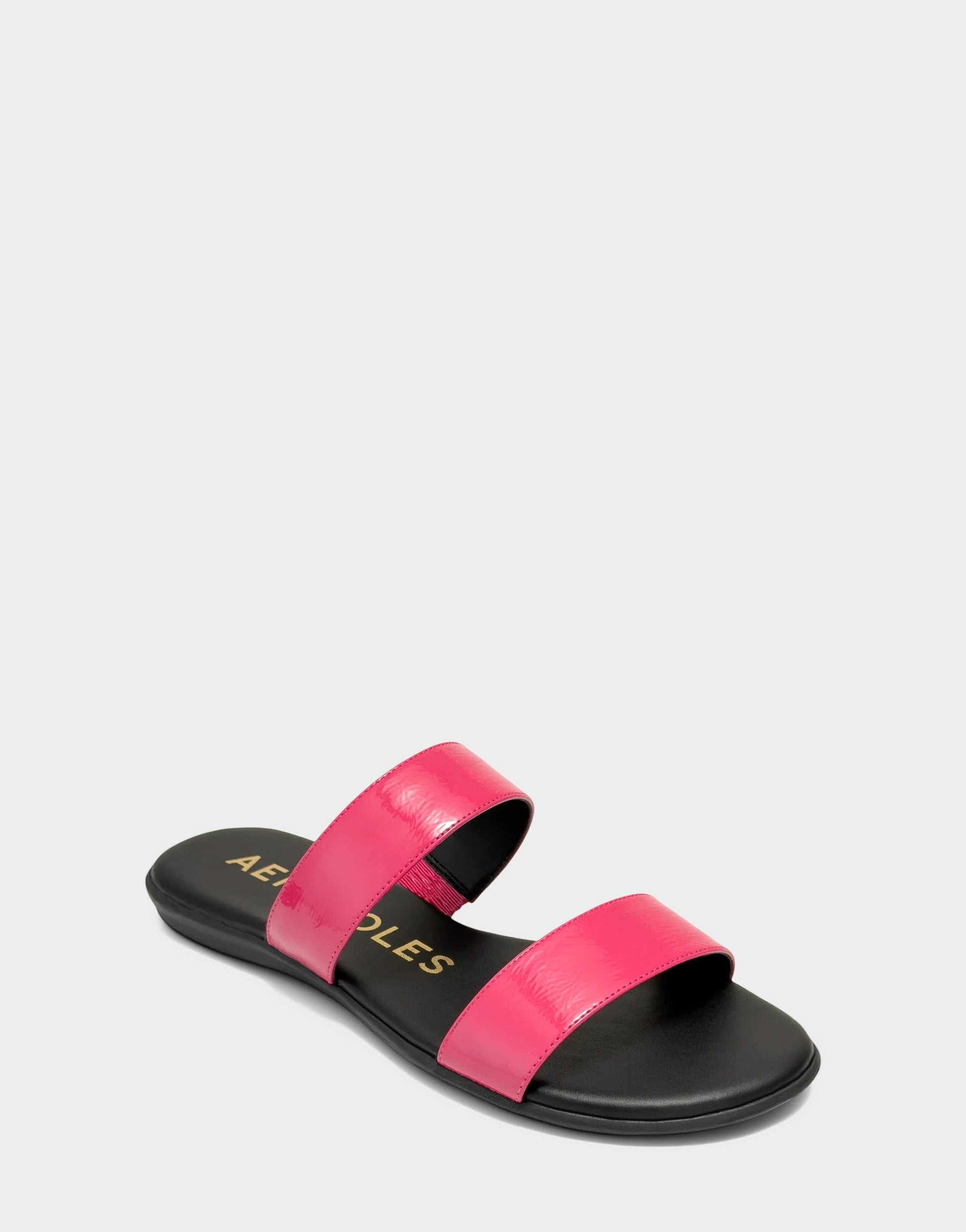 Aerosoles Flat Sandal in Pink Crinkle Patent