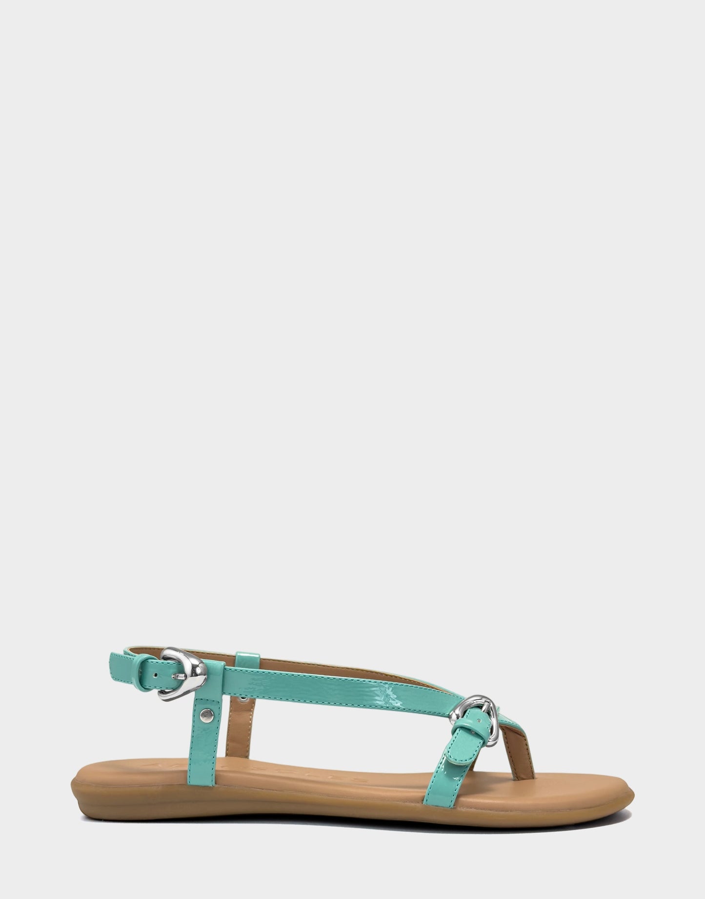 Aerosoles Flat Sandal in Green Patent