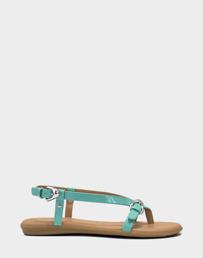 Aerosoles Flat Sandal in Green Patent