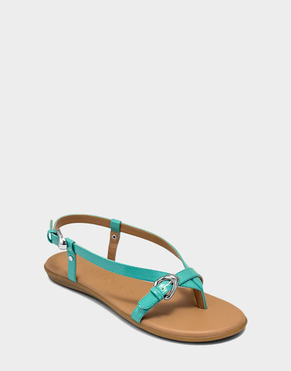 Aerosoles Flat Sandal in Green Patent