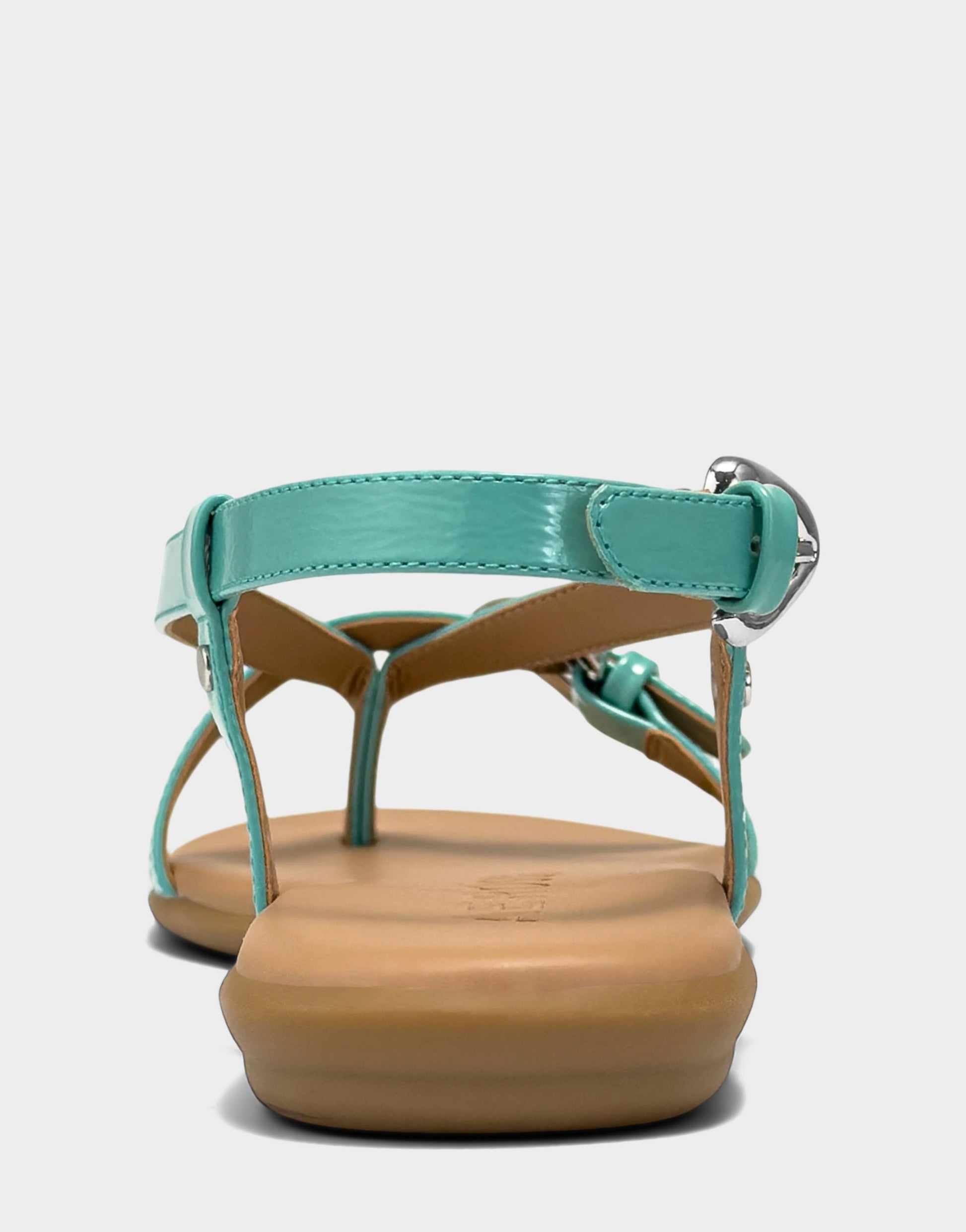 Aerosoles Flat Sandal in Green Patent
