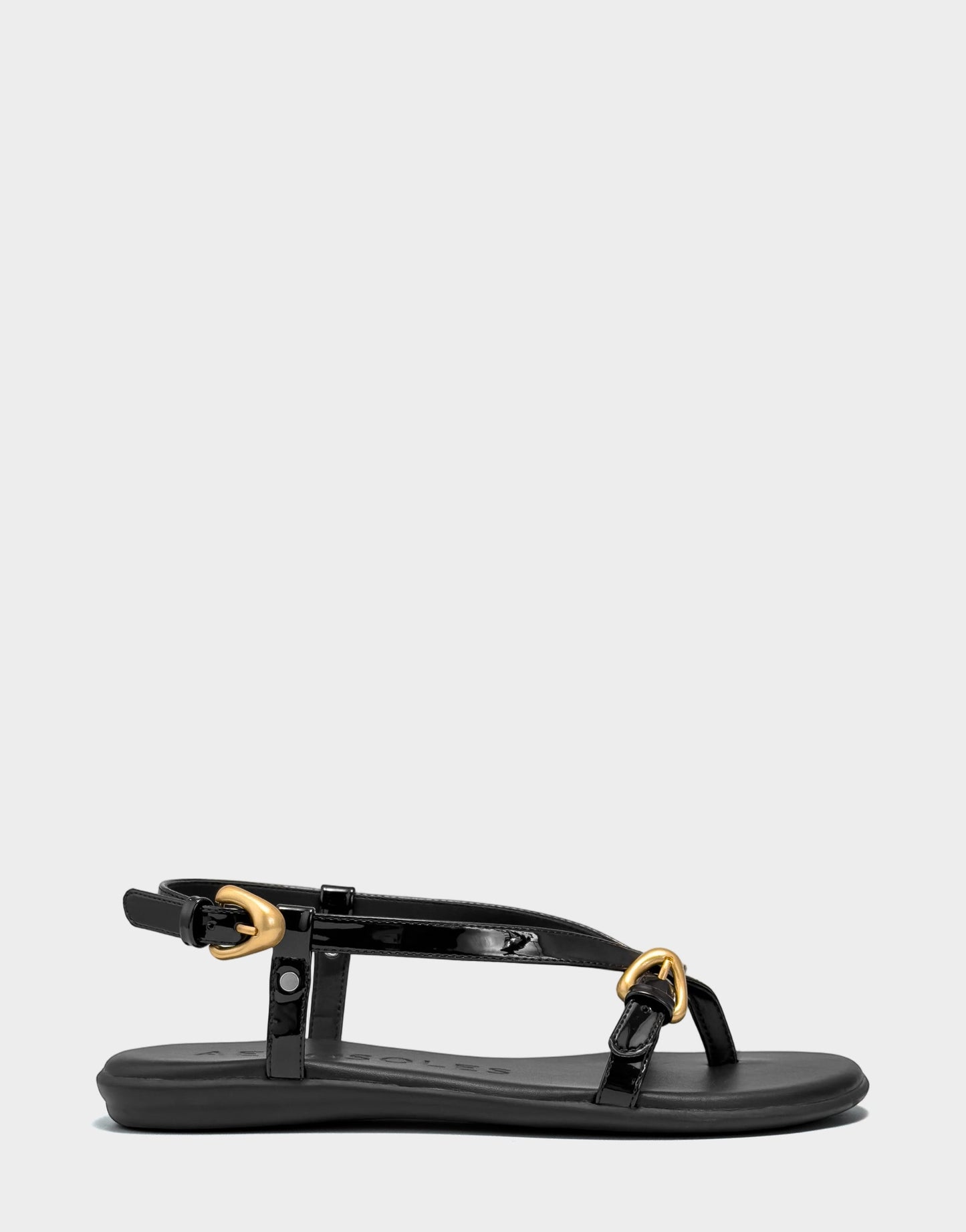 Aerosoles Flat Sandal in Black Patent
