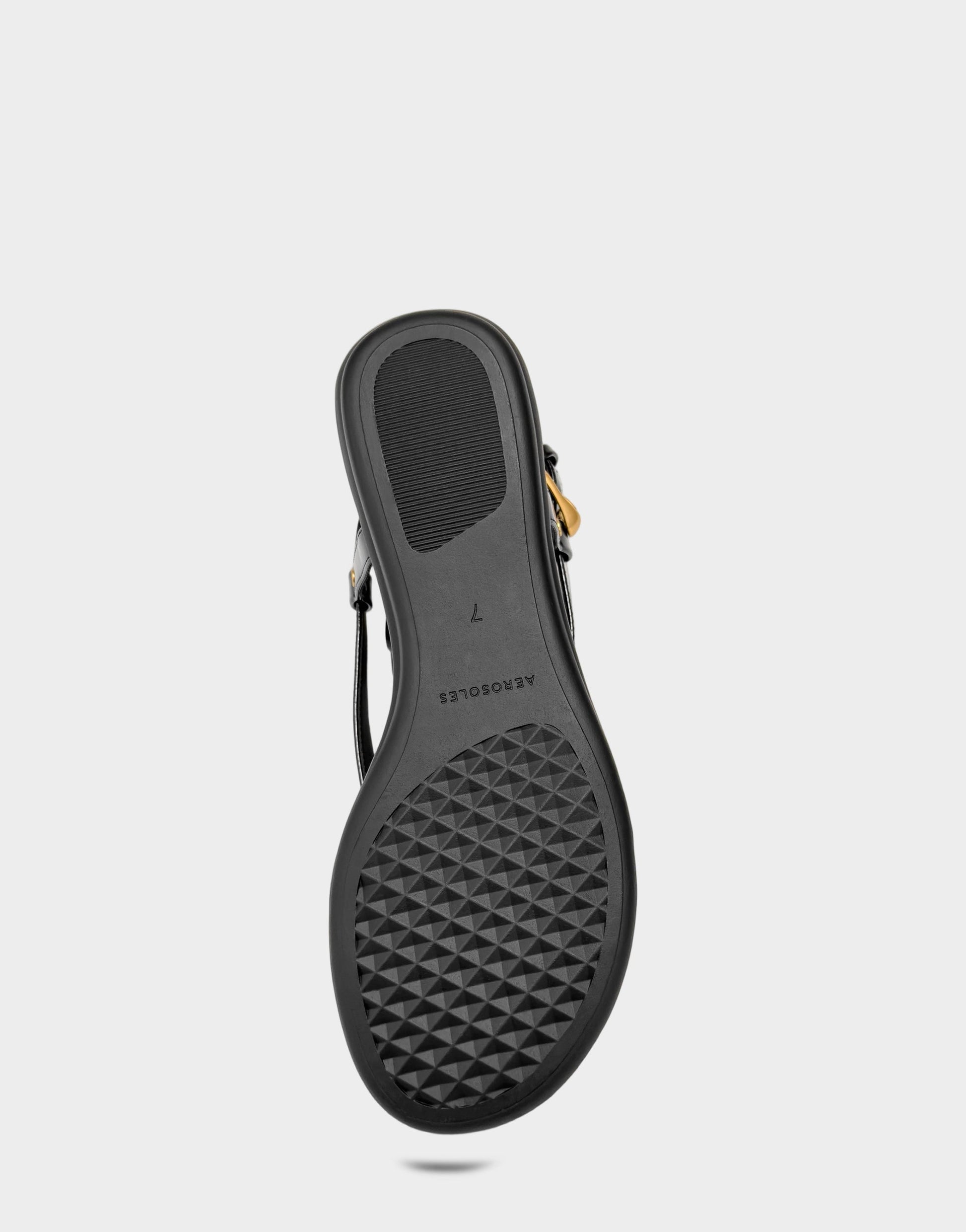 Aerosoles Flat Sandal in Black Patent
