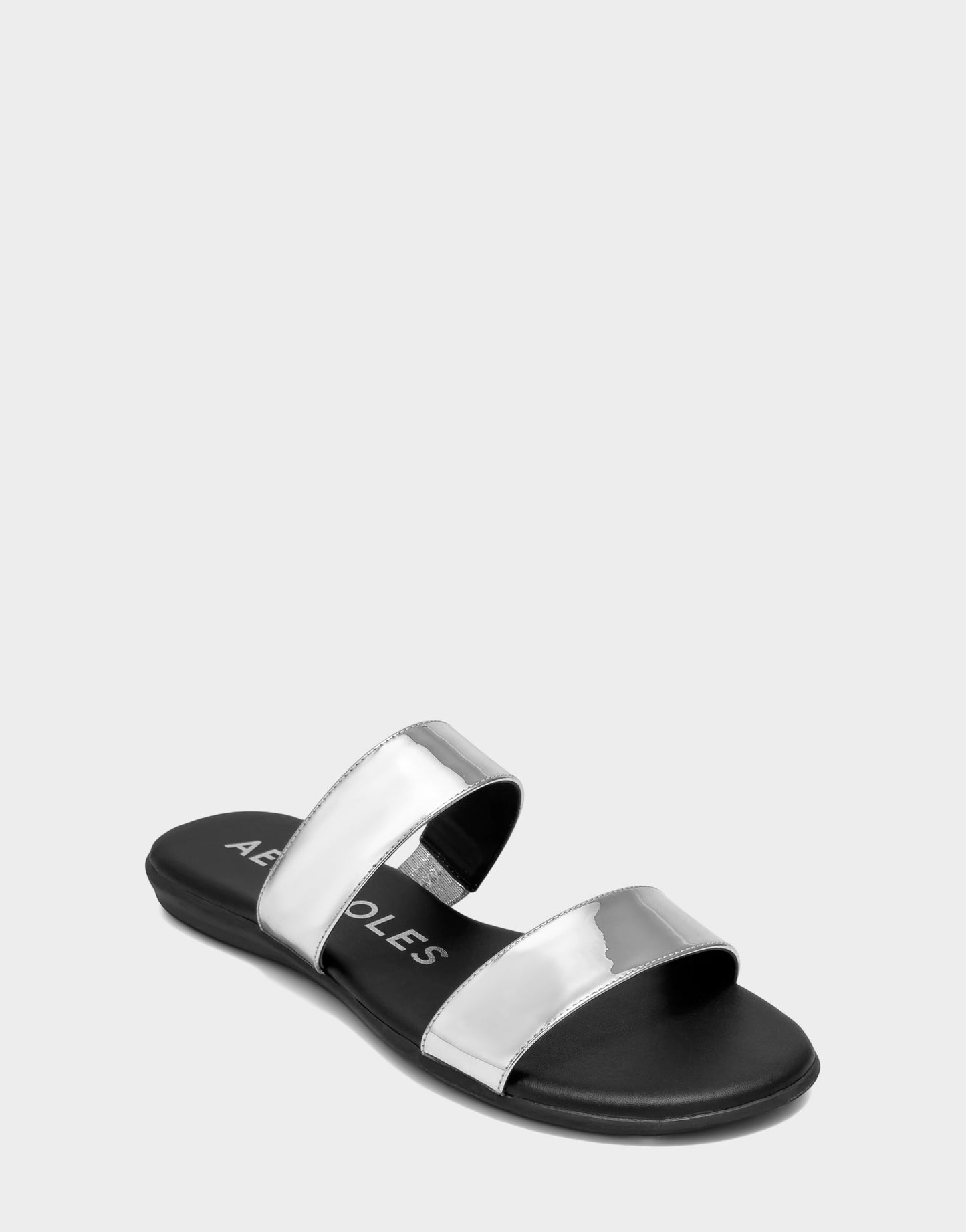 Aerosoles Flat Sandal in Metallic Mirror Metallic