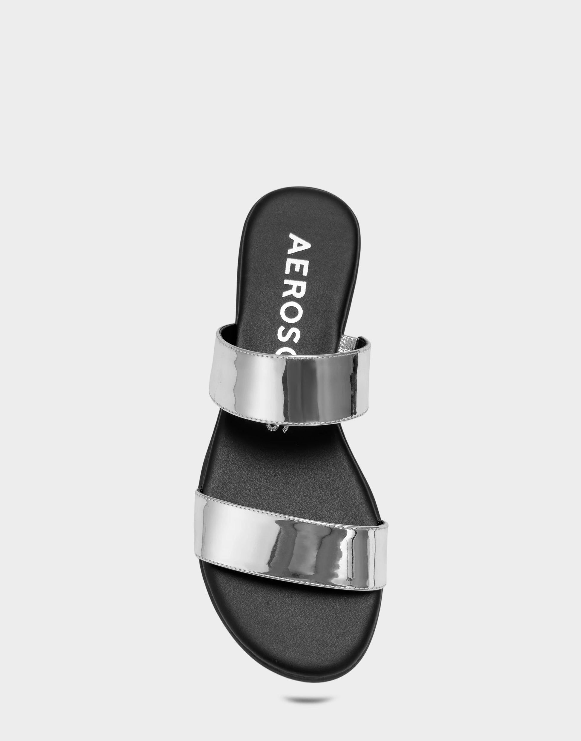 Aerosoles Flat Sandal in Metallic Mirror Metallic