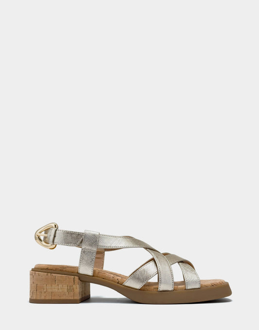 Aerosoles Heeled Sandal in Soft Gold