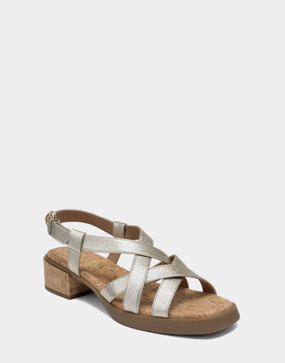 Aerosoles Heeled Sandal in Soft Gold